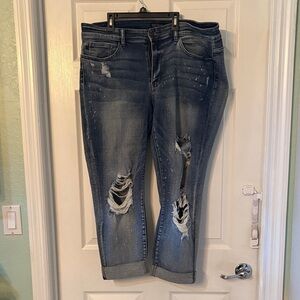 Distressed Judy Blue Jeans-Boyfriend Fit-size 20